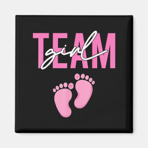 Gender Reveal Party Team Girl Baby Announcement Magnet