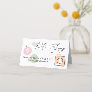 Gender Reveal Photo Share Folded table card