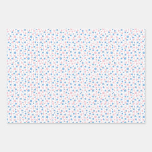 Gender reveal  polka dots wrapping paper sheets