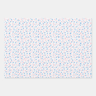 Gender reveal polka dots wrapping paper sheets