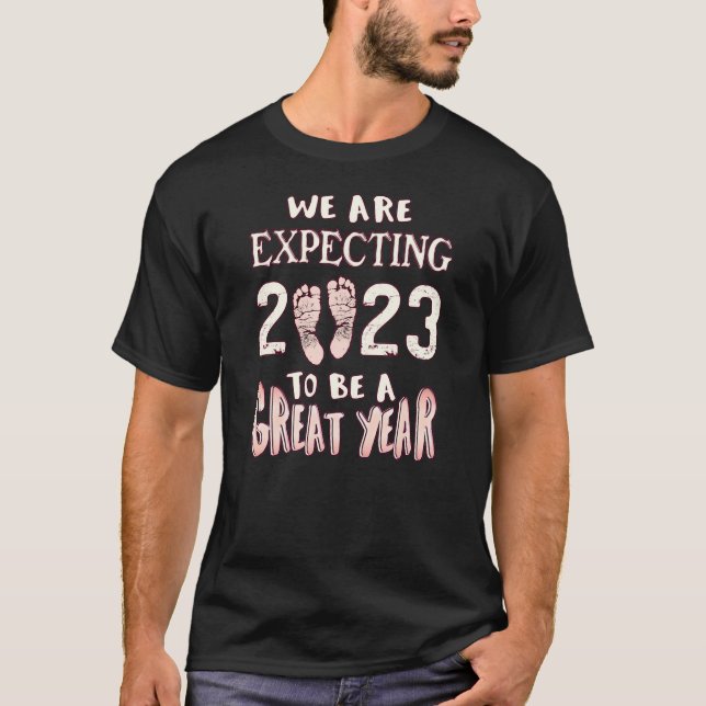 Gender Reveal Pregnancy Announcement 2023 Girl T-Shirt (Front)