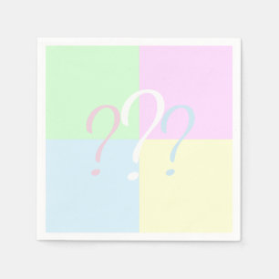 Gender reveal question mark napkins