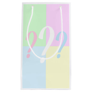 Gender reveal question mark small gift bag