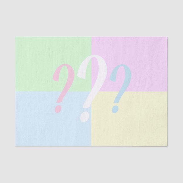 Gender reveal question mark tissue paper (Front)