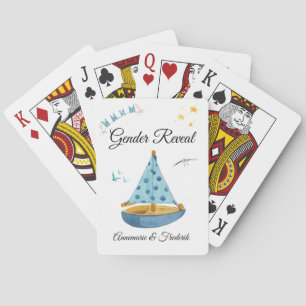 Gender Reveal Sailboat  Playing Cards