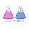 Gender Reveal Science Beaker with Hearts Baby