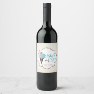 Gender Reveal Sparkling Wine Label - Blue Ice Crea