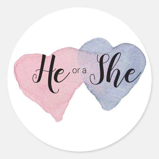 Gender Reveal Sticker He or a She (Front)