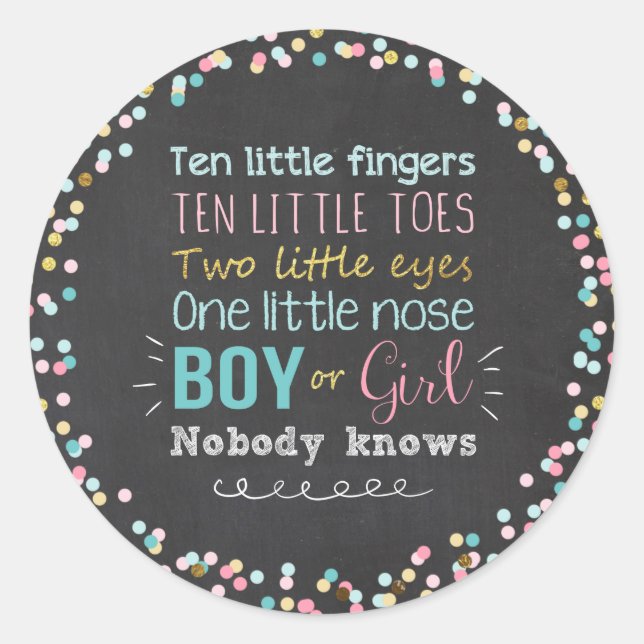 Gender reveal stickers Envelope seal Boy or Girl (Front)