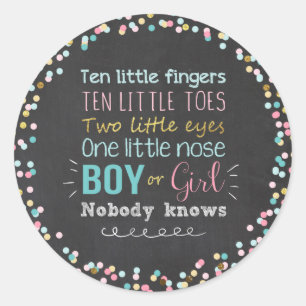 Gender reveal stickers Envelope seal Boy or Girl
