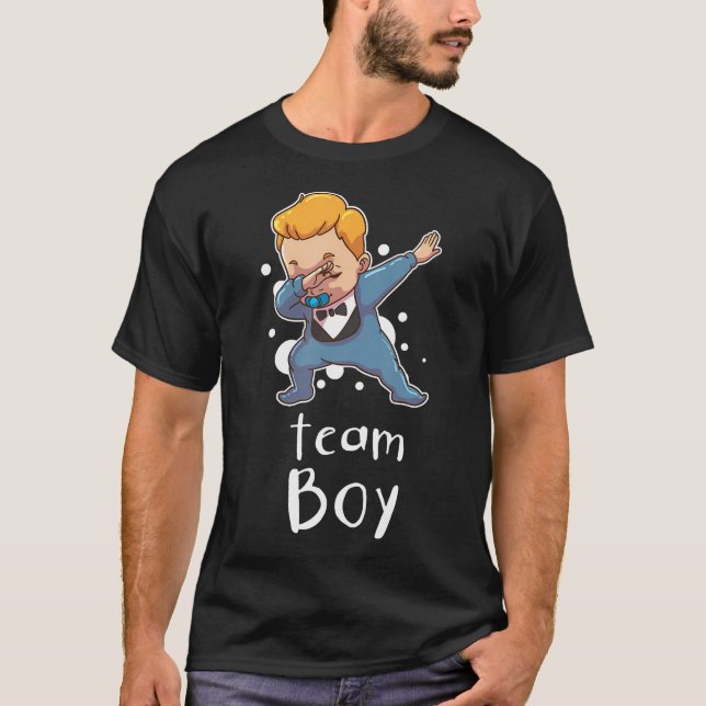 Gender Reveal Team Boy Baby Party T-Shirt (Front)