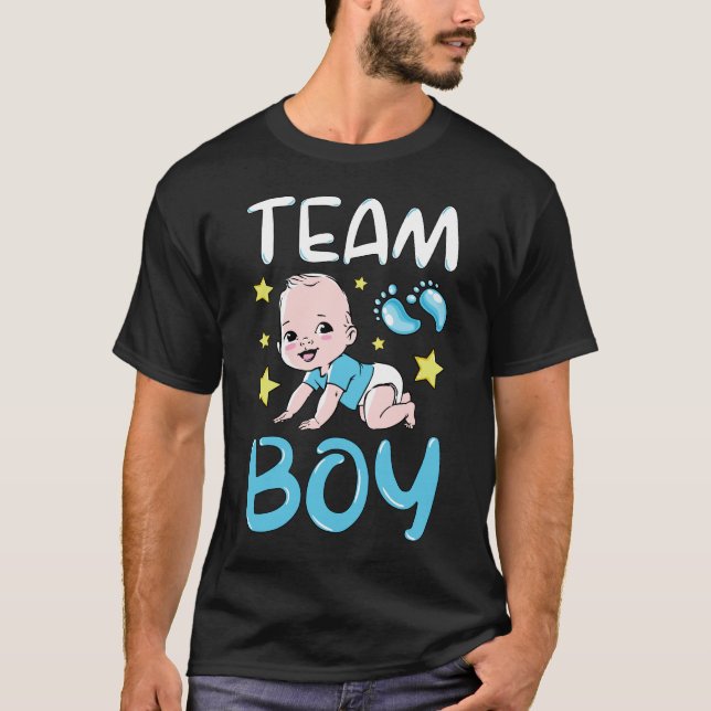 Gender Reveal Team Boy Party Set Men T-Shirt (Front)