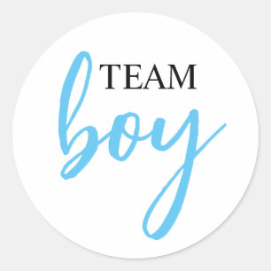 Gender Reveal Team Boy Round Sticker