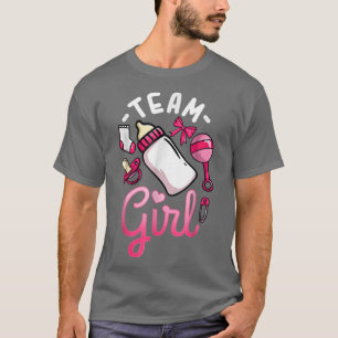 Gender reveal team girl matching family baby party T-Shirt