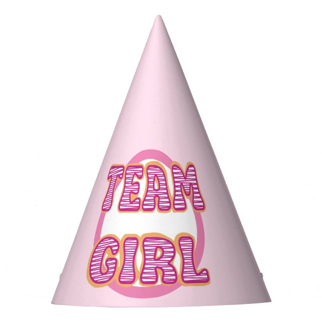 Gender Reveal  Team girl Party Hat (Front)