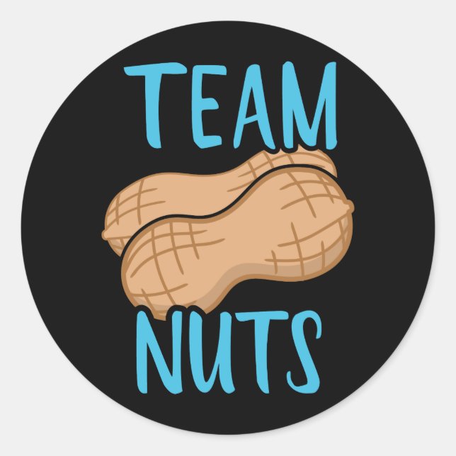 Gender reveal team nuts boy matching baby party classic round sticker (Front)