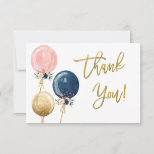 Gender reveal thank you card
