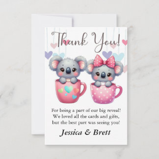 Gender Reveal Thank You Cards, Thank You Notes
