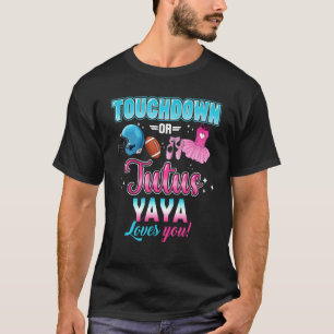Gender Reveal Touchdowns Or Tutus Yaya Matching Ba T-Shirt