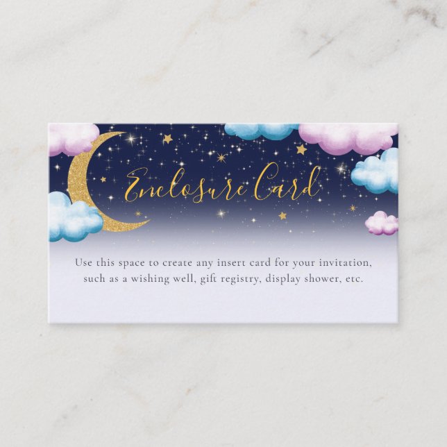 Gender Reveal Twinkle Twinkle Little Star Enclosure Card (Front)