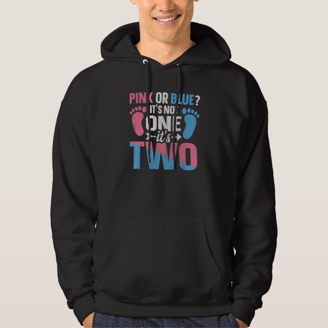 Gender Reveal Twins Quote for a Gender Reveal Mom  Hoodie (Front)
