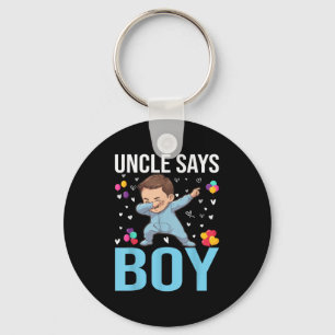 Gender Reveal Uncle Says Boy Matching Family Baby  Keychain