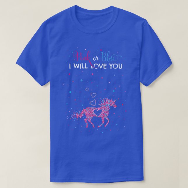 Gender Reveal Unicorn Expectant Mother T-Shirt (Design Front)