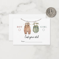 Gender Reveal Voting Card Boho Clothes