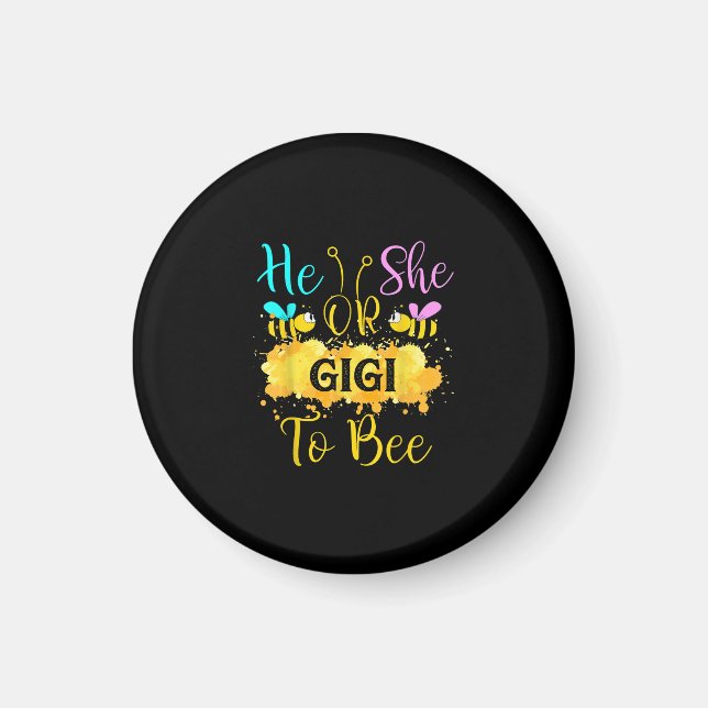 Gender Reveal What Will It Bee - He Or She Gigi Magnet (Front)