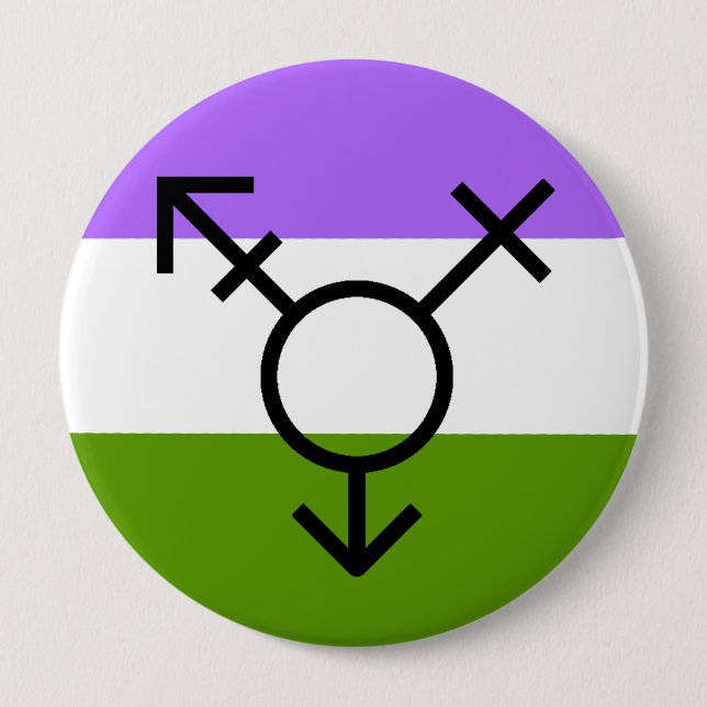 Gender Revolution LGBTQA Genderqueer Non-Binary 4 Inch Round Button (Front)