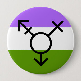Gender Revolution LGBTQA Genderqueer Non-Binary 4 Inch Round Button