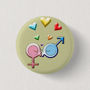 Gender Sweet Kisses 1 Inch Round Button