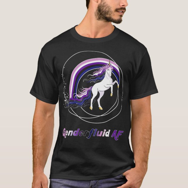 Genderfluid AF Gay Pride Gender Fluid Pride Flag U T-Shirt (Front)