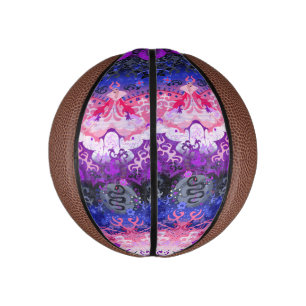 Genderfluid Dragon Damask - Genderfluid Pride Flag Mini Basketball