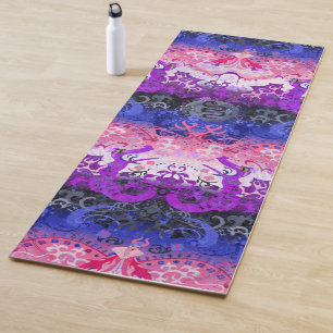Genderfluid Dragon Damask - Genderfluid Pride Flag Yoga Mat