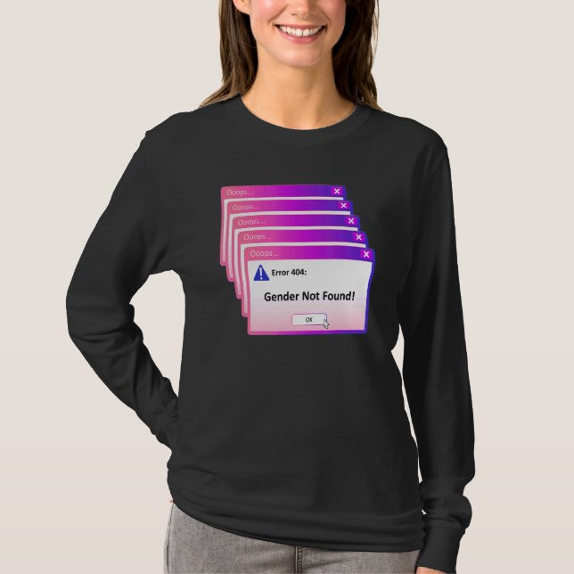 Genderfluid  Error 404 Gender Not Found Pride 1 T-Shirt (Front)