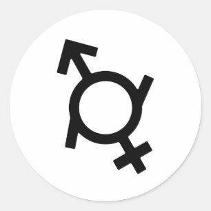 Genderfluid Female and Male Gender Symbol Classic Round Sticker