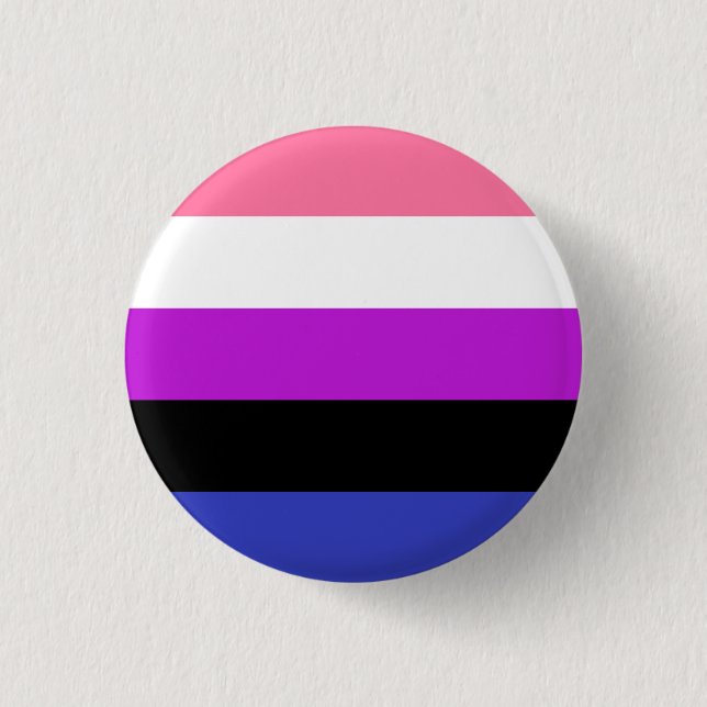 Genderfluid Flag Badge 1 Inch Round Button (Front)
