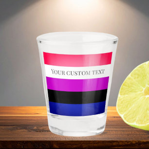 Genderfluid flag custom text drinks shot glass