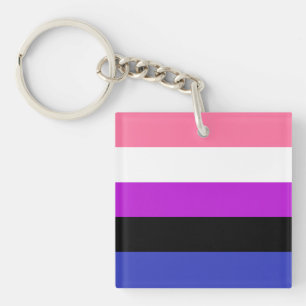 Genderfluid Flag Keychain