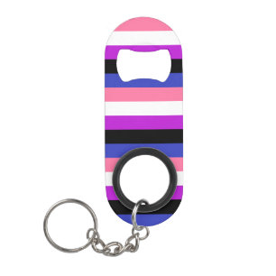 Genderfluid Flag Keychain Bottle Opener