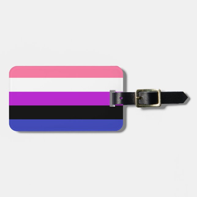 Genderfluid Flag Personalized Luggage Tag (Front Horizontal)