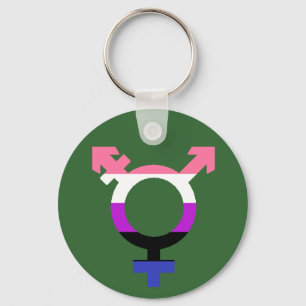Genderfluid Flag Trans Symbol Keychain