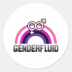 Genderfluid Gender Symbol Classic Round Sticker
