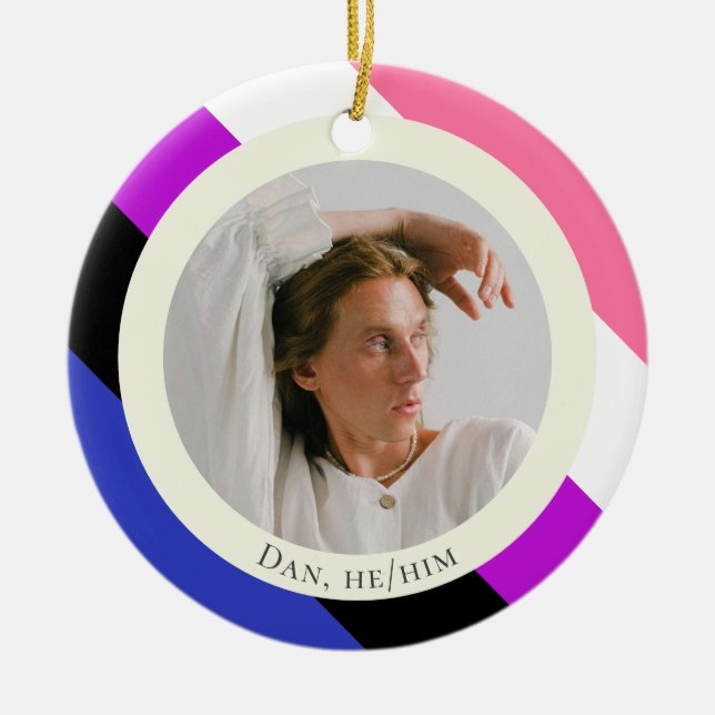Genderfluid genderqueer pride gift Ornament (Front)