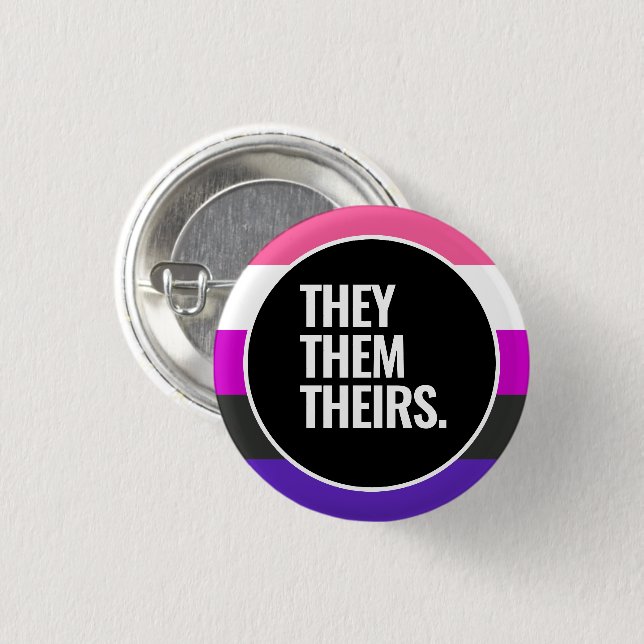 Genderfluid Pride 1 Inch Round Button (Front & Back)