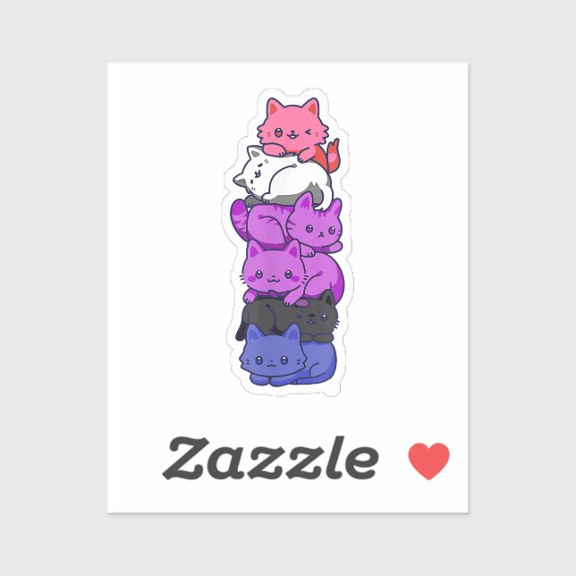 Genderfluid Pride Cat LGBT Gender Fluid Flag Cute  (Sheet)