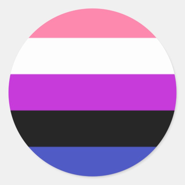 Genderfluid Pride Circle Sticker (Front)