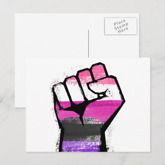 Genderfluid Pride Fist Postcard (Front/Back)