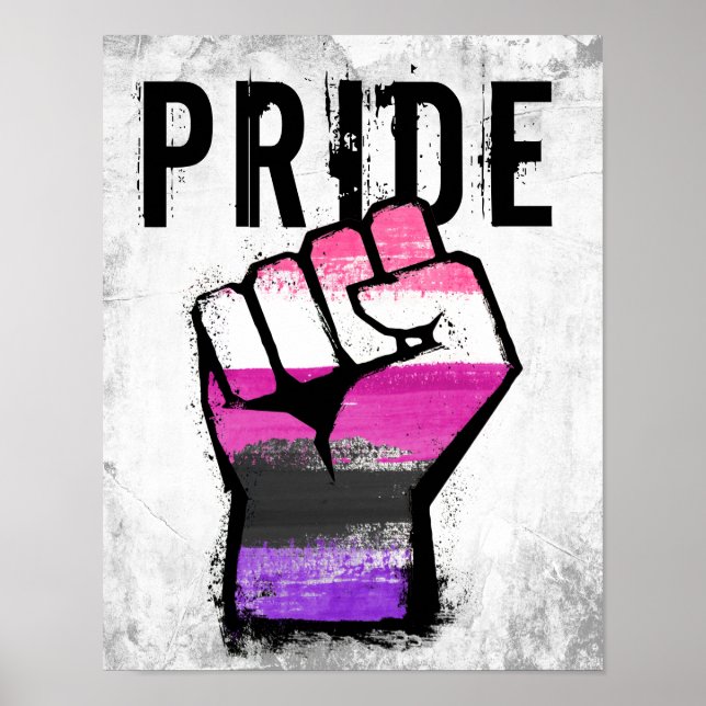 Genderfluid Pride Fist Poster (Front)